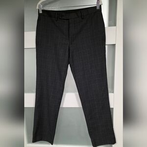 Ralph Lauren Men's Dark Gray Windowpane Dress Pants